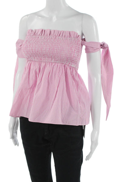 English Factory Womens Bohemian Striped Pink Tie Sleeveless Blouse Size XS