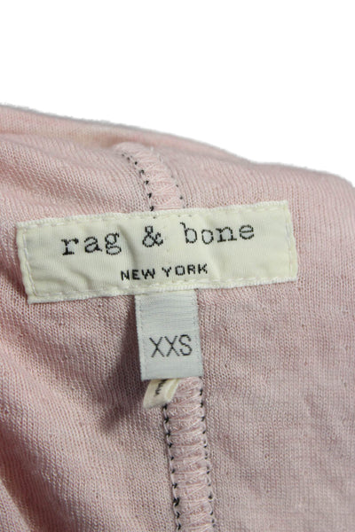 Rag & Bone Women Basic Pink Crewneck Short Sleeve T-Shirt Size 2XS