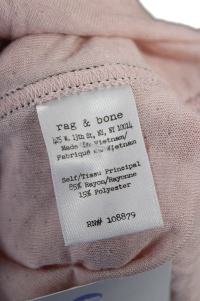 Rag & Bone Women Basic Pink Crewneck Short Sleeve T-Shirt Size 2XS