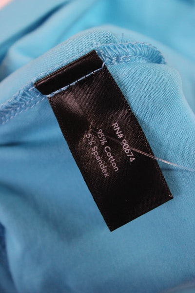 Boston Proper Women Sleeveless Light Blue Cotton Spandex T-Shirt Size 2XS