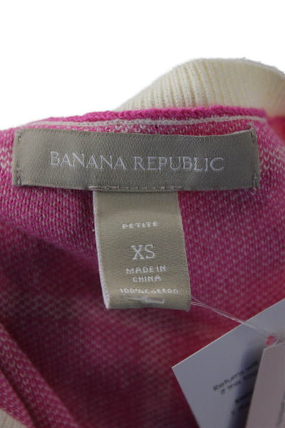 Banana Republic Womens Pink 100% Cotton Checked Pullover Size XS