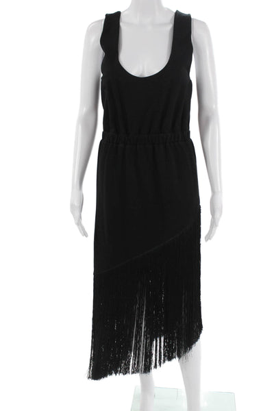 Cynthia Rowley Womens Black Tank Midi Dress Sleeveless Round Neck Size M