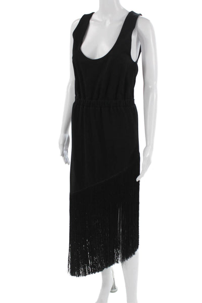 Cynthia Rowley Womens Black Tank Midi Dress Sleeveless Round Neck Size M