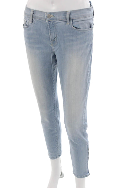 J Brand Women Ankle Cropped Jeans Light Blue Mid Rise Button Size 29