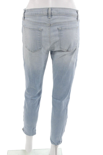J Brand Women Ankle Cropped Jeans Light Blue Mid Rise Button Size 29