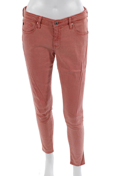 AG Adriano Goldschmied Womens Cropped Ankle Pink Pants Size 29