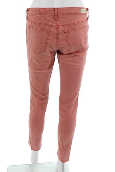 AG Adriano Goldschmied Womens Cropped Ankle Pink Pants Size 29