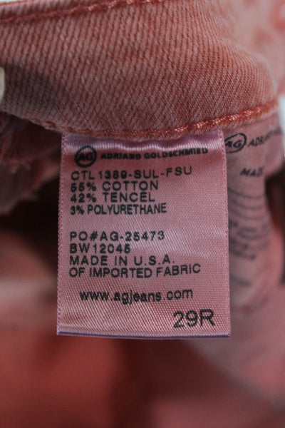AG Adriano Goldschmied Womens Cropped Ankle Pink Pants Size 29