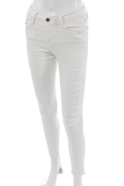 Frame Denim Women Ankle Skinny Jeans White Size 29