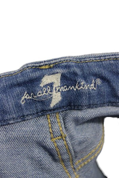 7 For All Mankind Womens Ankle Cropped Boyfriend Jeans Blue Size 30