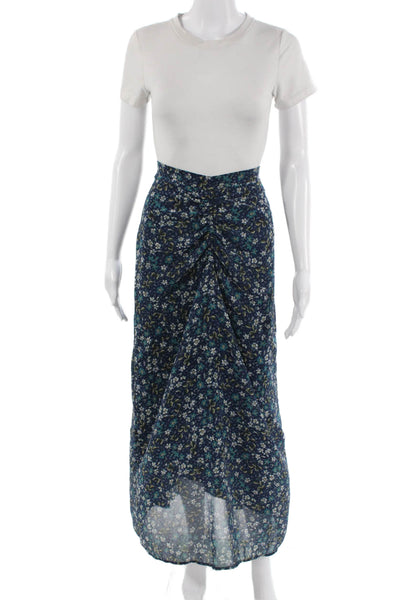 Adina Las Vegas Womens Blue Floral Peasant Maxi Skirt Size L