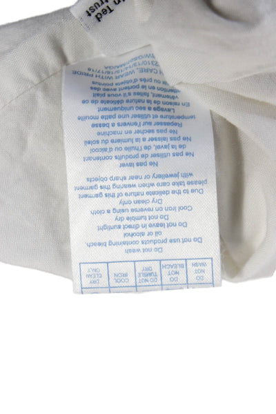 Ted Baker London Womens Pleated Peasant Skirt White Cotton Silk Size 2