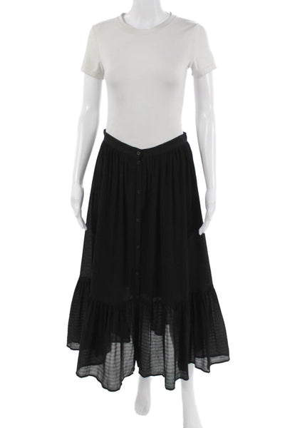 French Connection Womens Maxi Peasant Skirt Black Size S