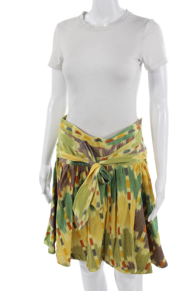 Marc Jacobs Womens A-Line Wrap Geometric Cotton Short Skirt Size 4