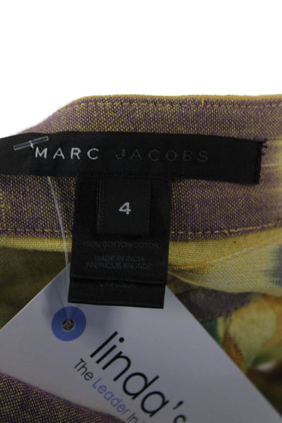 Marc Jacobs Womens A-Line Wrap Geometric Cotton Short Skirt Size 4
