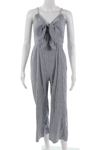 Intermix Womens Gray V Neck Sleeveless Solid Jumpsuit Size 2