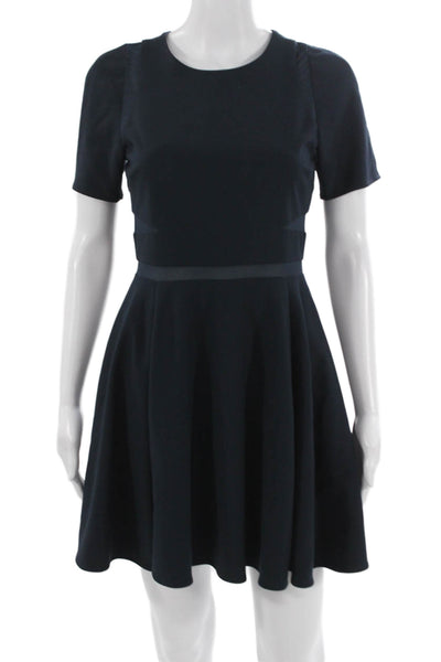 Elizabeth & James Womens Fit & Flare Dress Dark Blue Short Sleeve Size 4