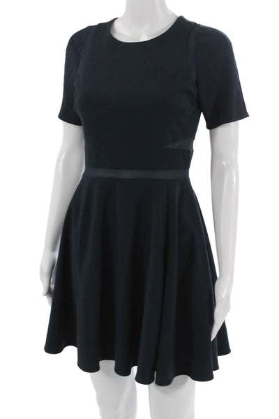 Elizabeth & James Womens Fit & Flare Dress Dark Blue Short Sleeve Size 4