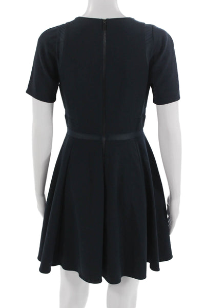 Elizabeth & James Womens Fit & Flare Dress Dark Blue Short Sleeve Size 4