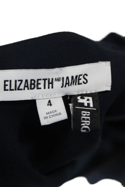 Elizabeth & James Womens Fit & Flare Dress Dark Blue Short Sleeve Size 4