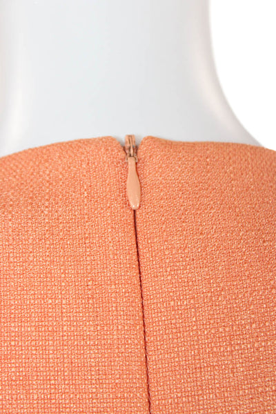 David Meister Womens Sheath Pencil Dress Orange Square Neck Sleeveless Size 4