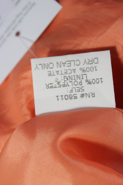 David Meister Womens Sheath Pencil Dress Orange Square Neck Sleeveless Size 4