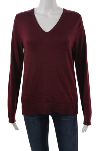 Banana Republic Unisex Red V Neck Pullover Sweater 60% Cotton 40% Rayon Size S