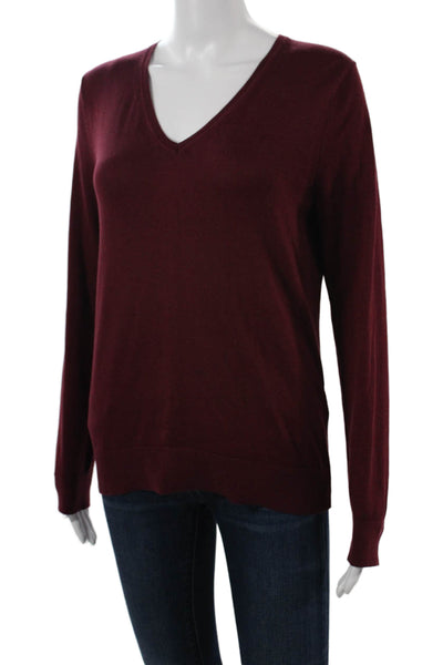 Banana Republic Unisex Red V Neck Pullover Sweater 60% Cotton 40% Rayon Size S