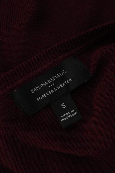 Banana Republic Unisex Red V Neck Pullover Sweater 60% Cotton 40% Rayon Size S