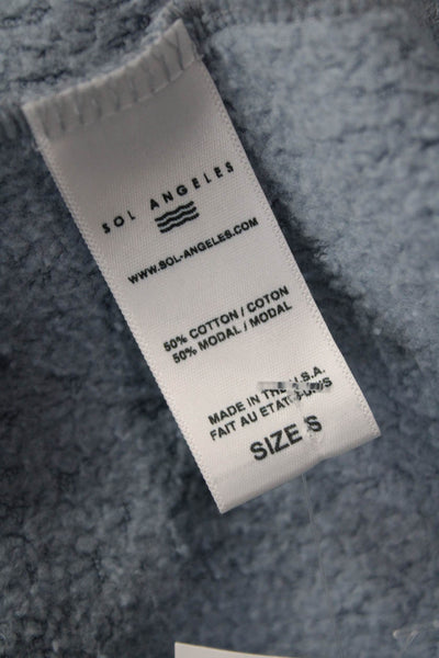 SOL ANGELES Unisex Light Blue Striped Pullover Sweatshirt Crew Neck Size S