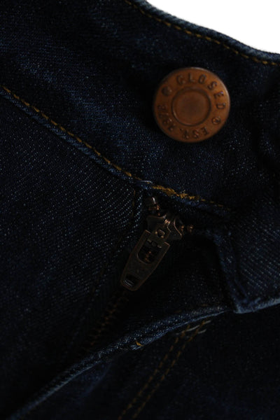 Closed Women Dark Blue Skinny Ankle Jeans Mid Rise Cotton Blend Petite Size 25