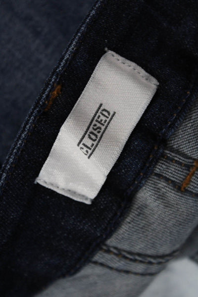 Closed Women Dark Blue Skinny Ankle Jeans Mid Rise Cotton Blend Petite Size 25