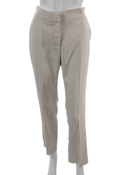 Quince Women Beige Ankle Dress Pants Hook & Eye Size 2