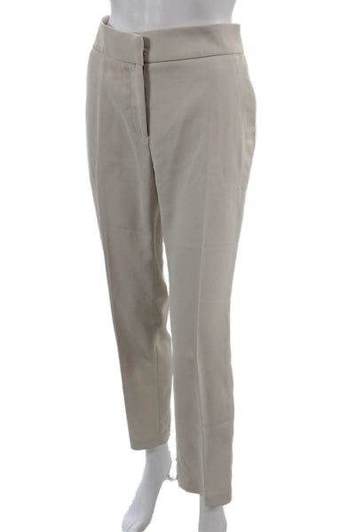 Quince Women Beige Ankle Dress Pants Hook & Eye Size 2