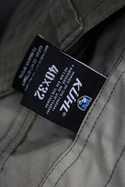 Kuhl Mens Cargo Khakis Brown Cotton Nylon Spandex Blend Button Size 40