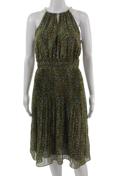 Michael Michael Kors Women Blouson Floral Knee Length Dress High Neck Size 4
