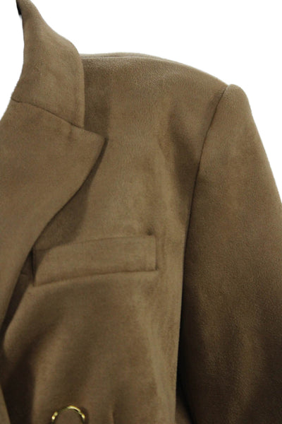 Generation Love Womens Tan Collared Button Blazer Long Sleeve Size L