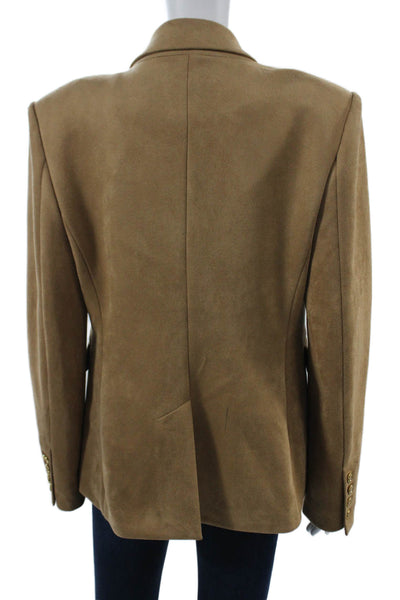 Generation Love Womens Tan Collared Button Blazer Long Sleeve Size L