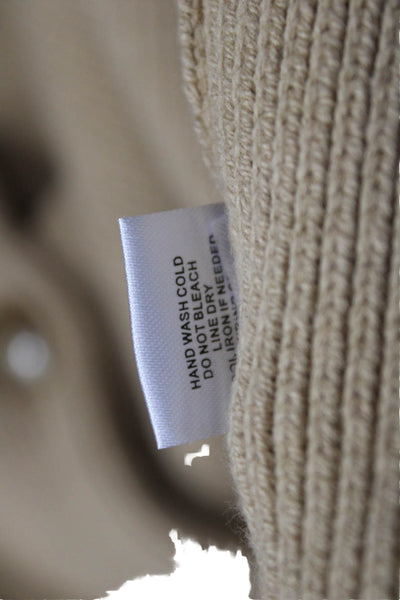 Central Park West Unisex Cardigan Collared Long Sleeve Beige Size S