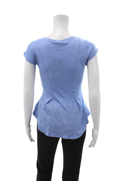 Splendid Womens Basic Blue T-Shirt Short Sleeve Round Neck Size XS