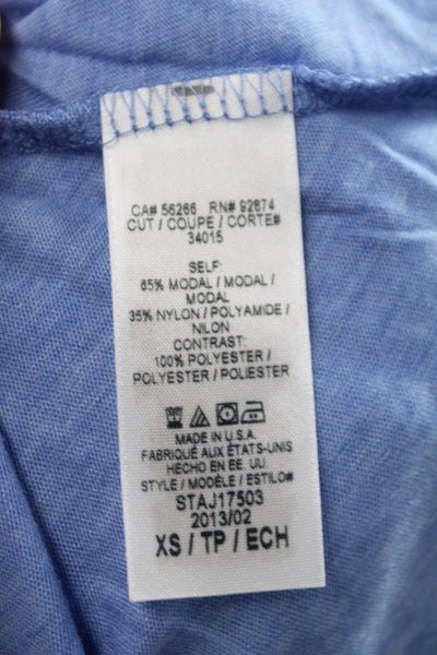 Splendid Womens Basic Blue T-Shirt Short Sleeve Round Neck Size XS