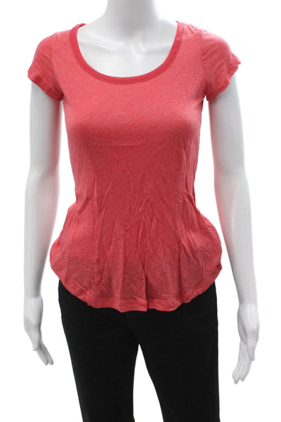 Splendid Women Basic Pink Short Sleeve Round Neck T-Shirt Modal Cotton Size XS