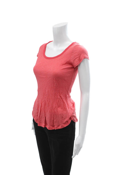 Splendid Women Basic Pink Short Sleeve Round Neck T-Shirt Modal Cotton Size XS