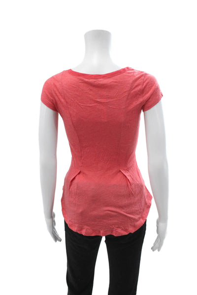 Splendid Women Basic Pink Short Sleeve Round Neck T-Shirt Modal Cotton Size XS