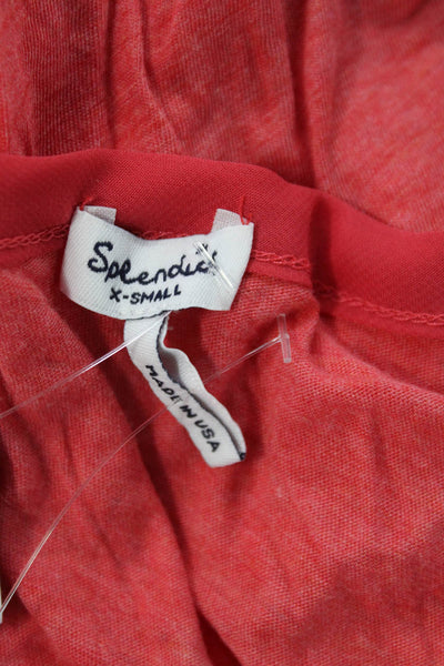 Splendid Women Basic Pink Short Sleeve Round Neck T-Shirt Modal Cotton Size XS