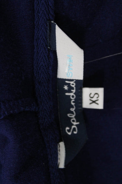 Splendid Women Tunic Hoodie Dark Blue V Neck Long Sleeve Micro Modal Size XS