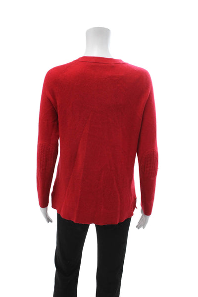360 Cashmere Unisex Red 100% Cashmere V Neck Button Cardigan Size S