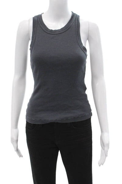 Citizens of Humanity Women Basic Dark Gray Crew Neck Tank Size XS