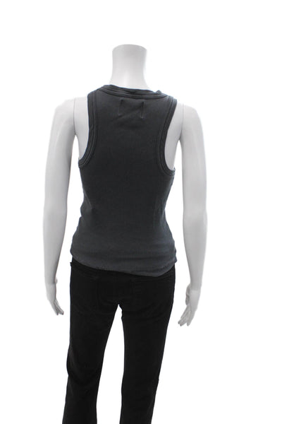 Citizens of Humanity Women Basic Dark Gray Crew Neck Tank Size XS