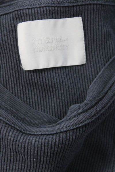 Citizens of Humanity Women Basic Dark Gray Crew Neck Tank Size XS